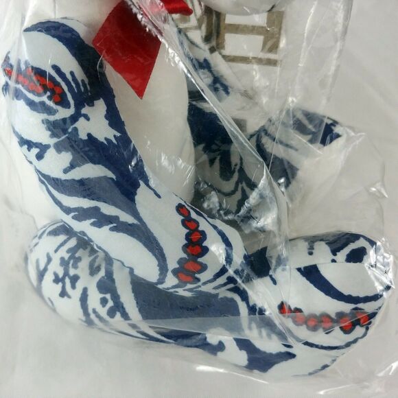 Dennis Basso Home Teddy Bear White Blue Red Cloth Tapestry Print - Picture 7 of 9